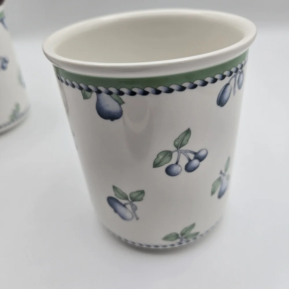 Vintage Villeroy & Boch Provence Set Of 2 Storage Jars w/ Lid Canisters Germany